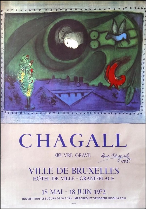 Chagall - Œuvre Gravé Ville de Bruxelles (1972)