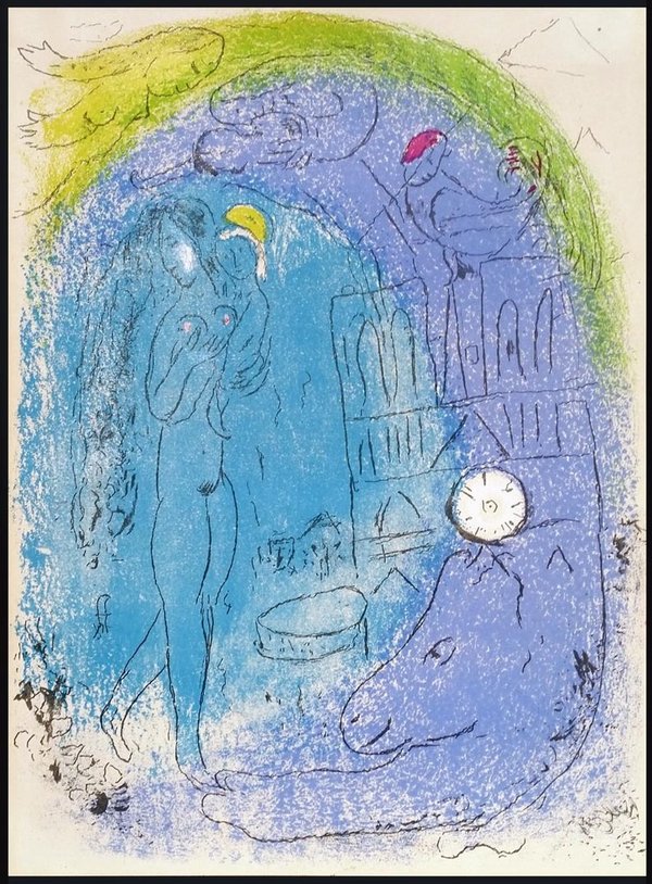 Chagall - Mère et enfant devant Notre-Dame (1952)